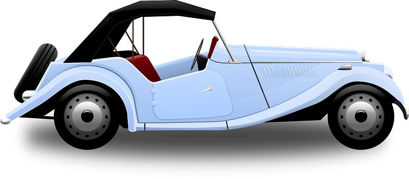 Blue Retro Convertible clipart