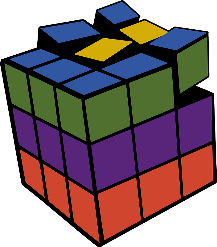 Broken Rubik's Cube clipart