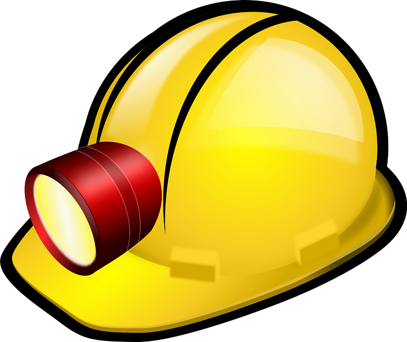 Yellow Hard hat with headlamp clipart. Free download transparent .PNG