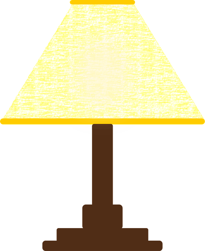 Dark brown lamp with white lampshade clipart. Free download transparent