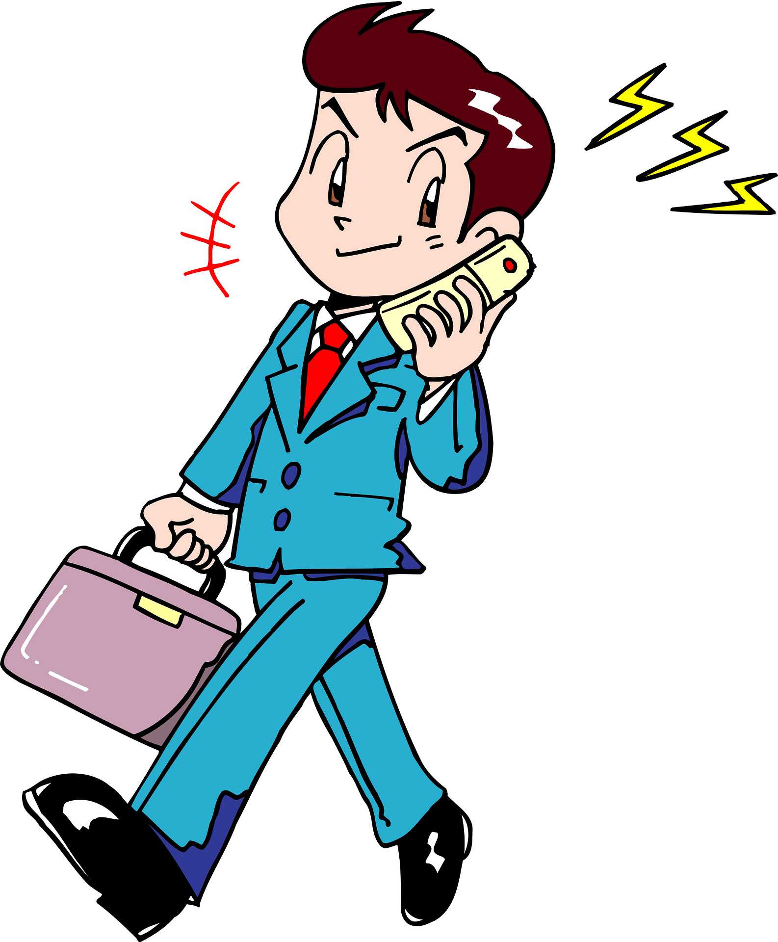 Businessman is Talking on a Mobile Phone clipart. Free download