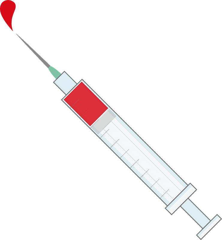 Syringe is filled with Blood clipart. Free download transparent .PNG
