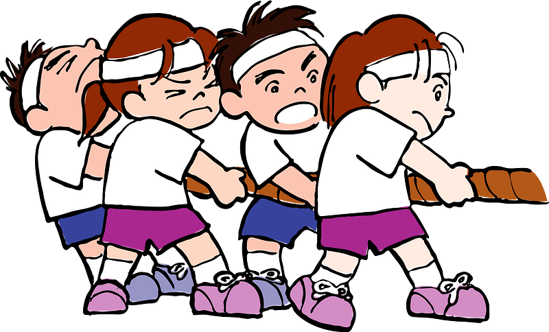 Children are Playing Tug of War clipart. Free download transparent .PNG
