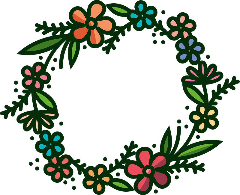 Flower wreath clipart