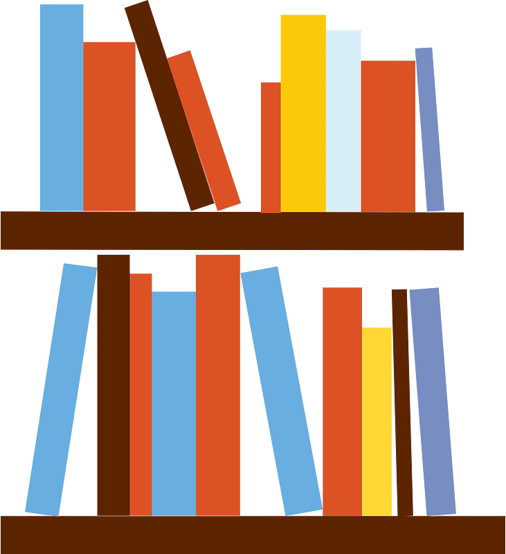 Book shelves clipart