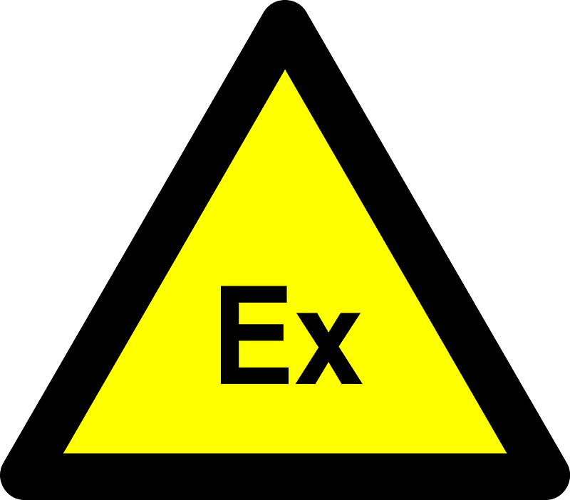 Клипарт Explosive Atmosphere (EX) Warning Sign