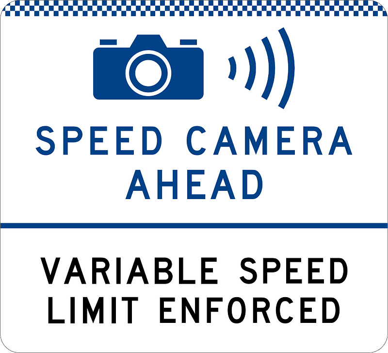 (G63282) Speed Camera Ahead (Variable Speed Limit Enforced) (Used in