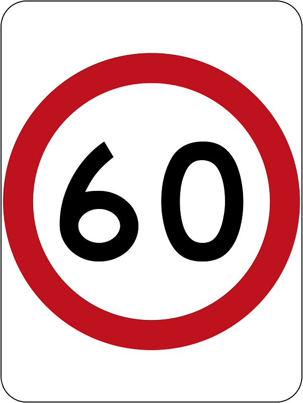 (R41) 60 km/h Speed Limit clipart. Free download transparent .PNG