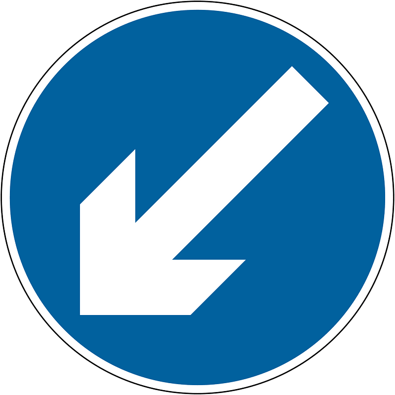 Vehicular traffic passing the sign must keep to the left of the sign (right if symbol reversed) 클립 아트