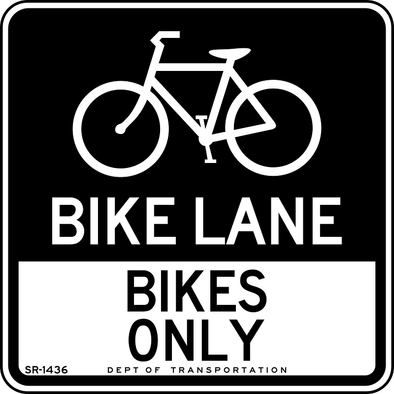 Bike lane, bikes only, New York City clipart. Free download transparent .PNG Creazilla