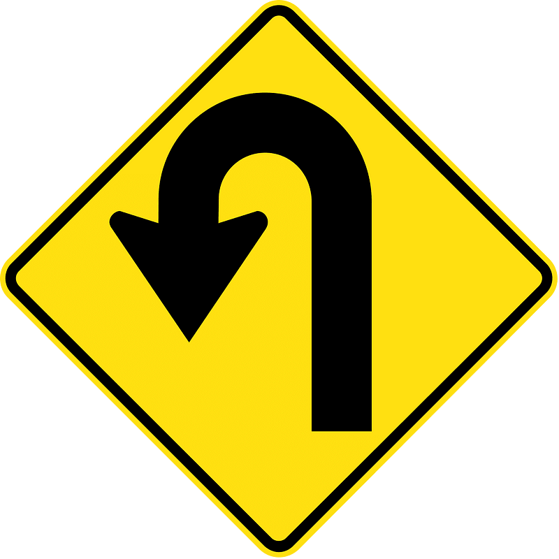 Hairpin curve ahead sign in Australia clipart. Free download ...