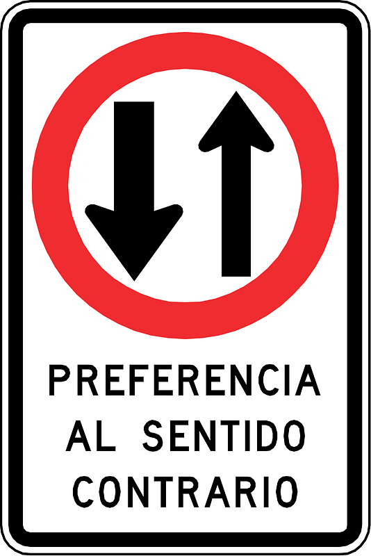 Yield to traffic sign in Chile clipart. Free download
