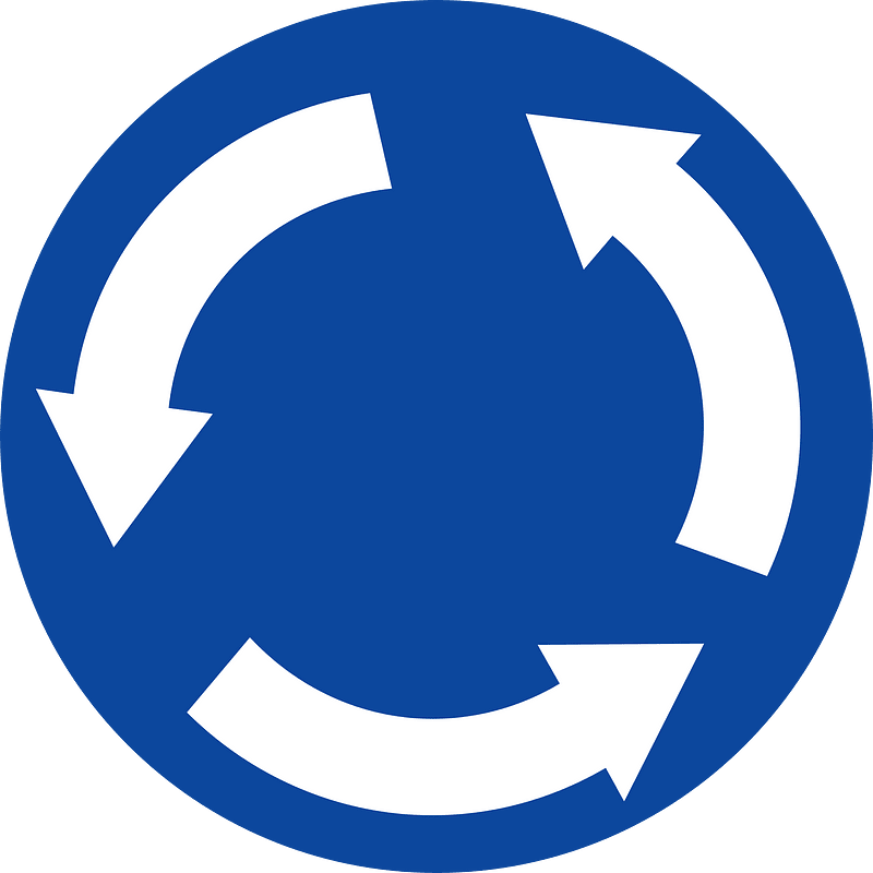 Roundabout sign in Greece clipart. Free download transparent .PNG