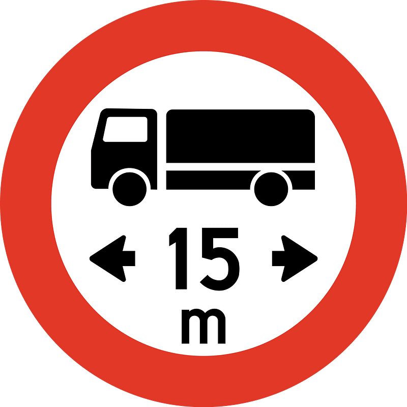 Maximum vehicle length sign in Norway clipart