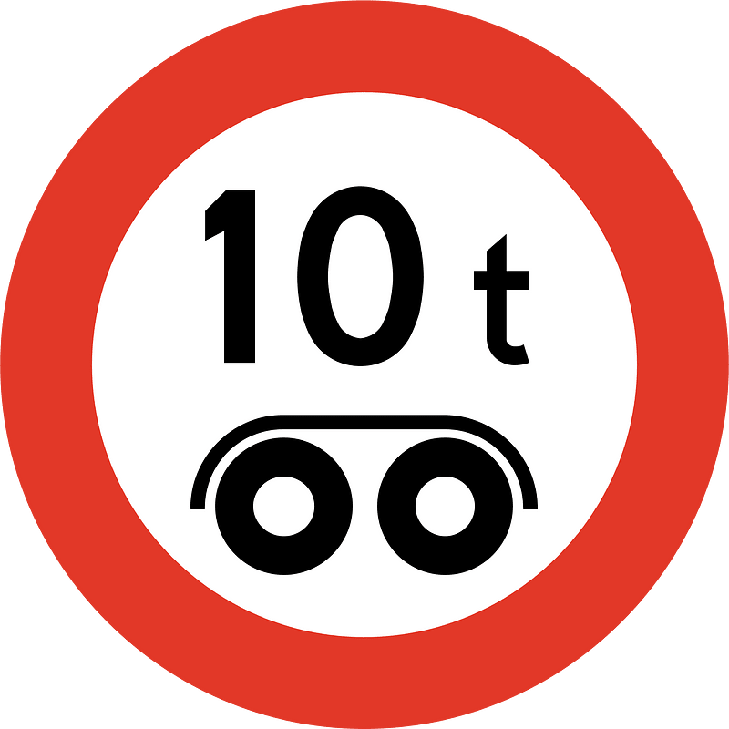 Maximum weight per tandem axle sign in Norway clipart. Free download transparent .PNG Creazilla