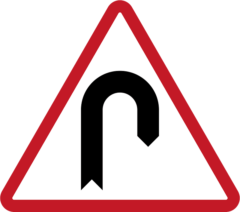 Hairpin curve ahead sign in Philippines klipart