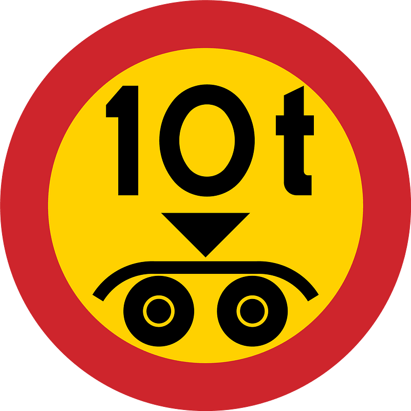 Maximum weight per tandem axle sign in Sweden clipart. Free download transparent .PNG Creazilla