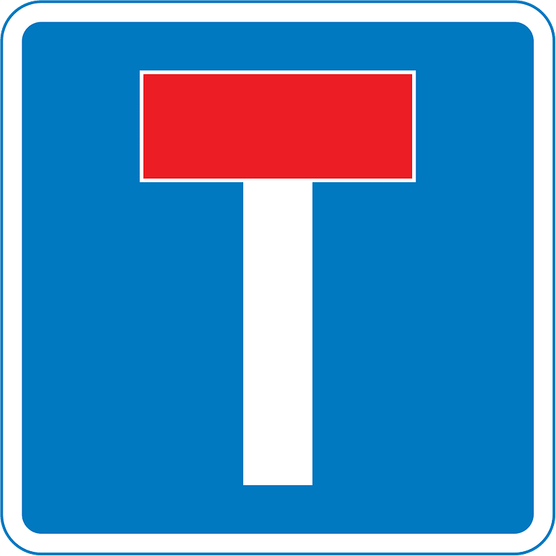 No through road sign in UK clipart