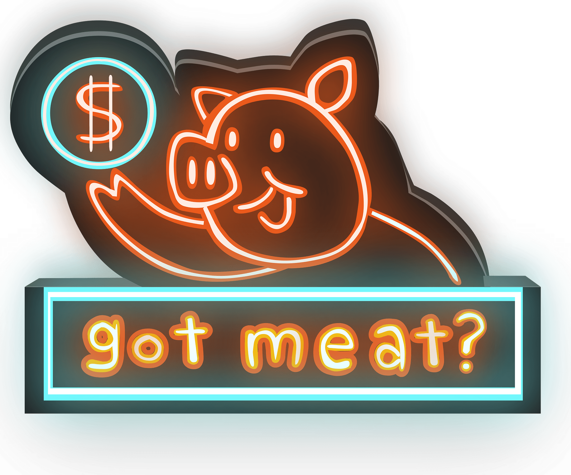 Refrigerator label with pig clipart. Free download transparent