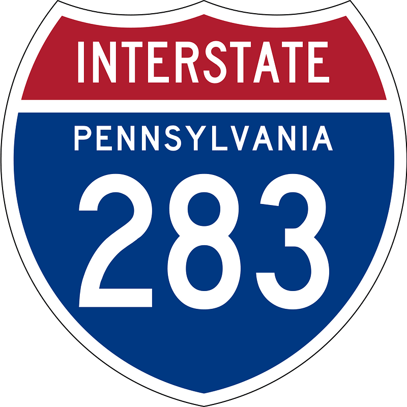 Interstate 283 Pennsylvania sign clipart