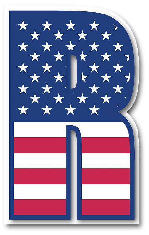 USA flag letter R clipart. Free download transparent .PNG Creazilla