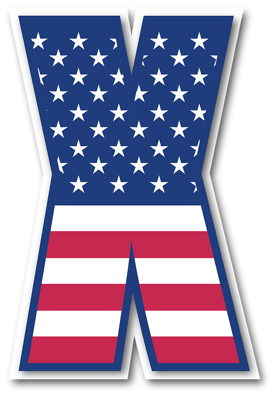 USA flag letter X clipart. Free download transparent .PNG Creazilla