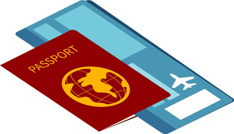 Airline Ticket and Passport 클립 아트