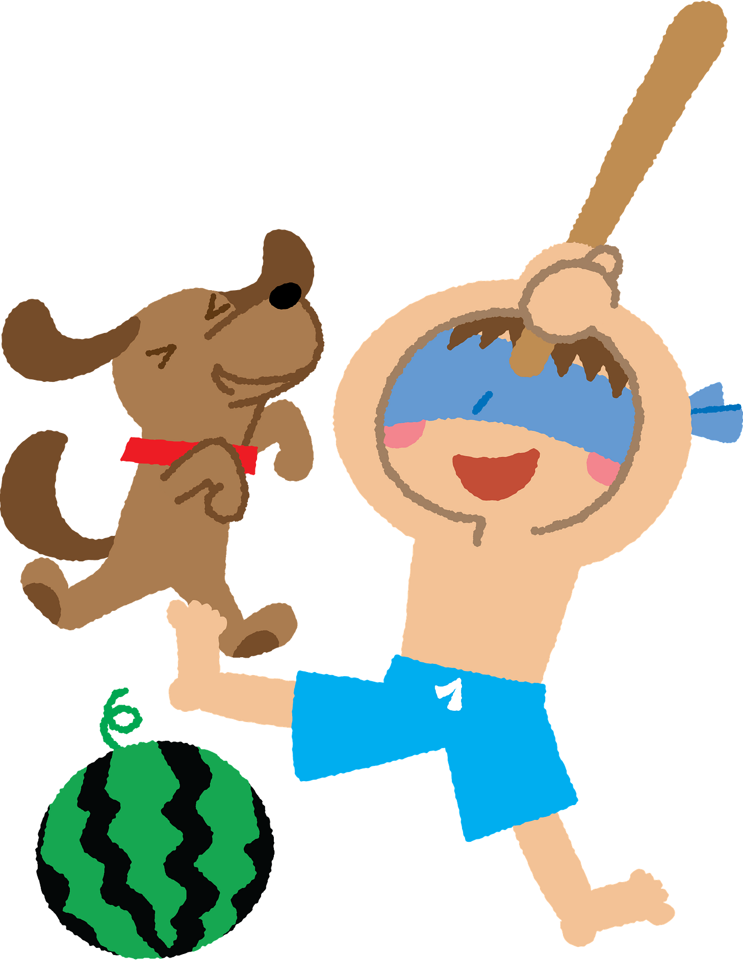 Child Is Swinging His Stick At A Suikawari Watermelon Clipart Free Download Transparent Png Creazilla