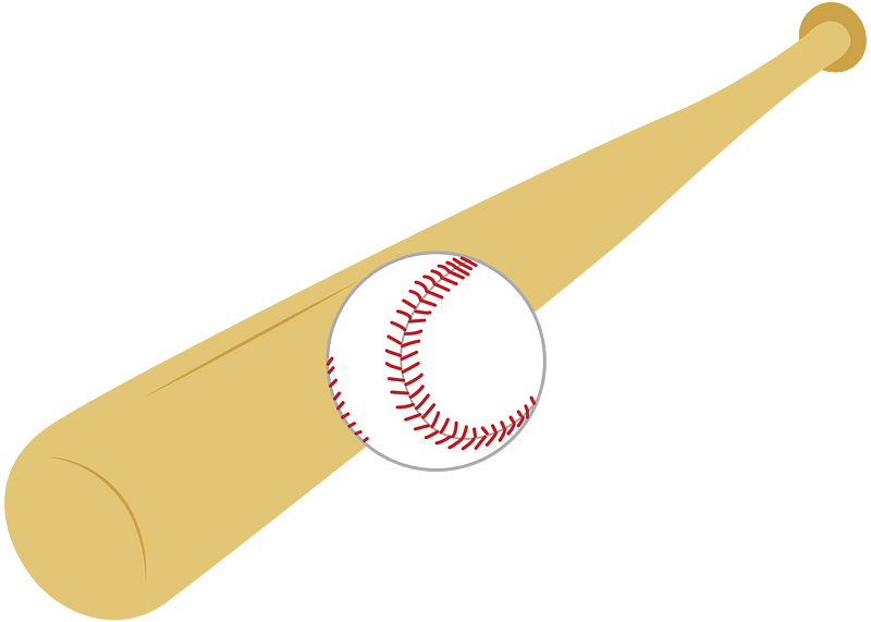 Baseball bat and ball clipart