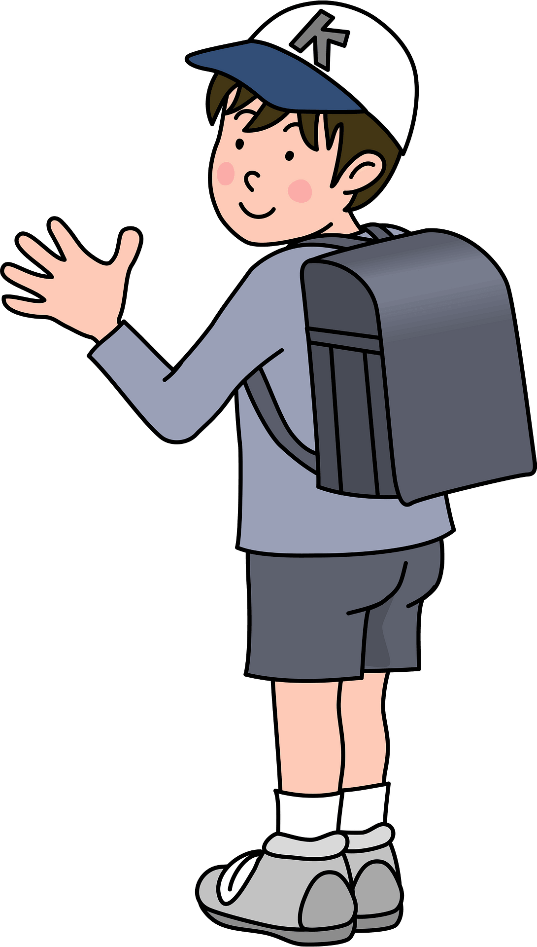 Schoolboy Wearing a Backpack clipart. Free download transparent .PNG