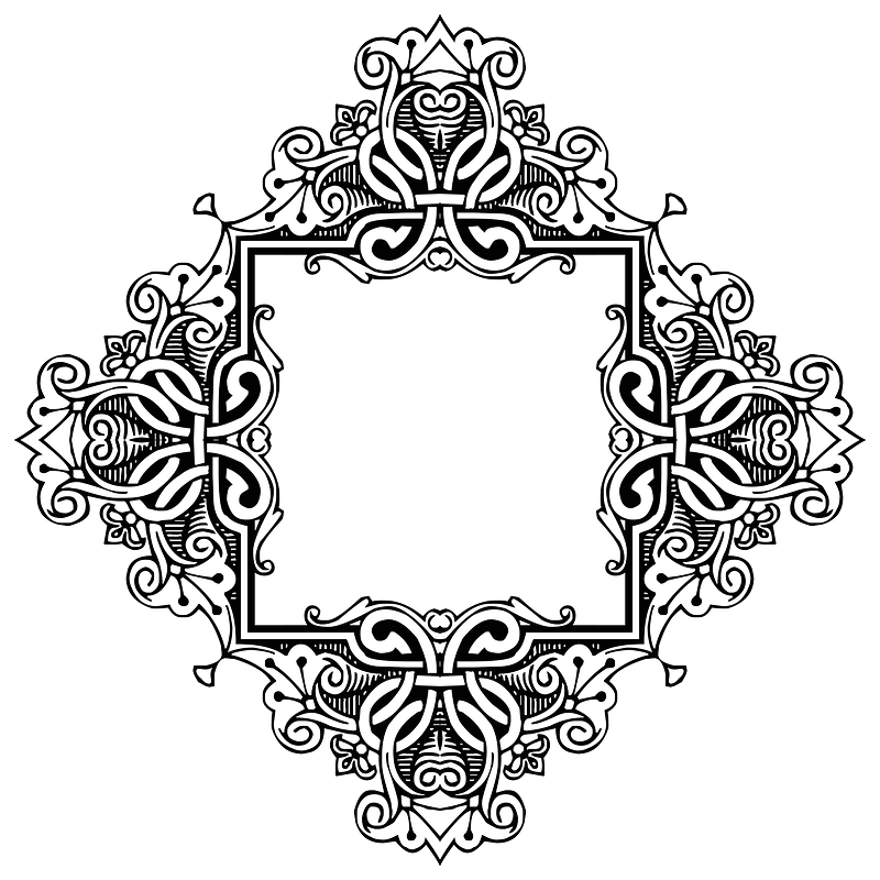 Vintage Symmetric Frame Extrapolated 24 clipart. Free download