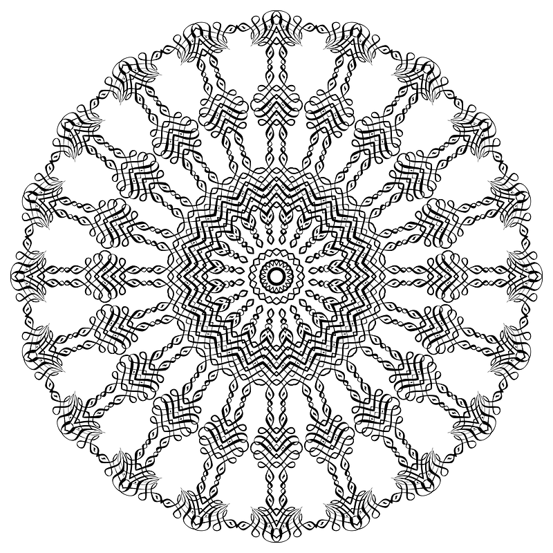 Intricate Mandala Line Art 2 clipart. Free download transparent .PNG