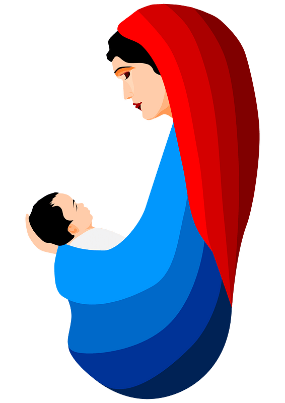 Mary with baby Jesus clipart. Free download transparent .PNG Creazilla