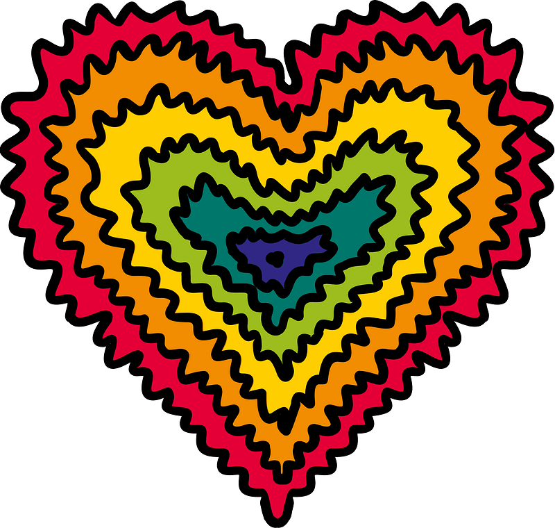 Tie dye heart clipart. Free download transparent .PNG Creazilla
