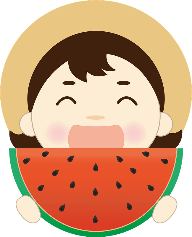 Girl Is Eating Watermelon clipart. Free download transparent .PNG Creazilla
