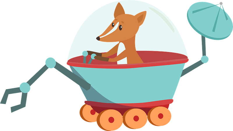 Fox in a moonwalker clipart