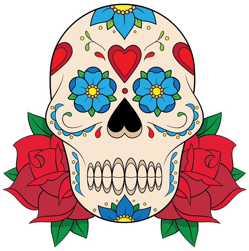 Calavera de alfeñique clipart. Dibujos animados descargar gratis