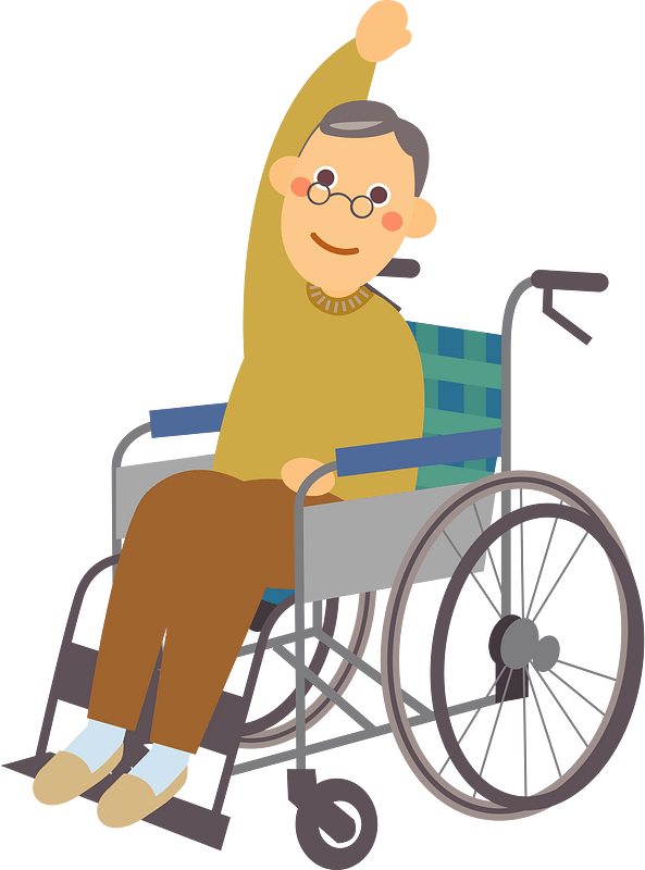 Old lady in wheelchairのクリップアート