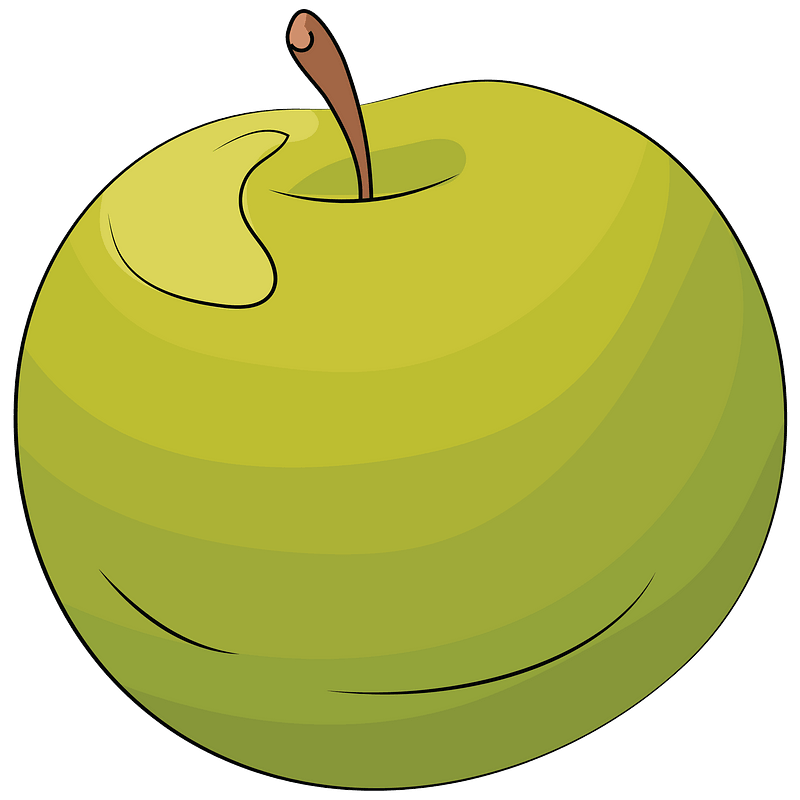 Green apple clipart