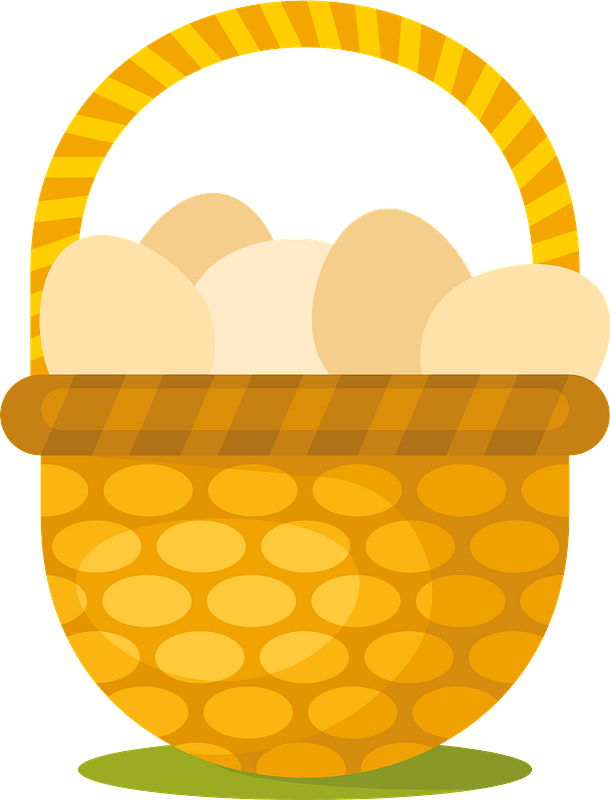 Basket eggs clipart. Free download transparent .PNG Creazilla