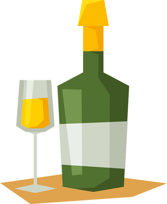 Champagne bottle glass clipart