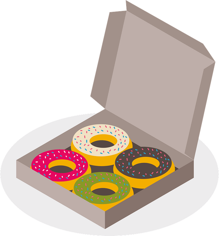 Donuts box clipart. Free download transparent .PNG Creazilla