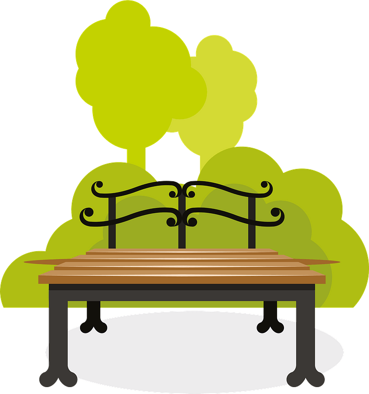 Bench in park clipart. Free download transparent .PNG Creazilla
