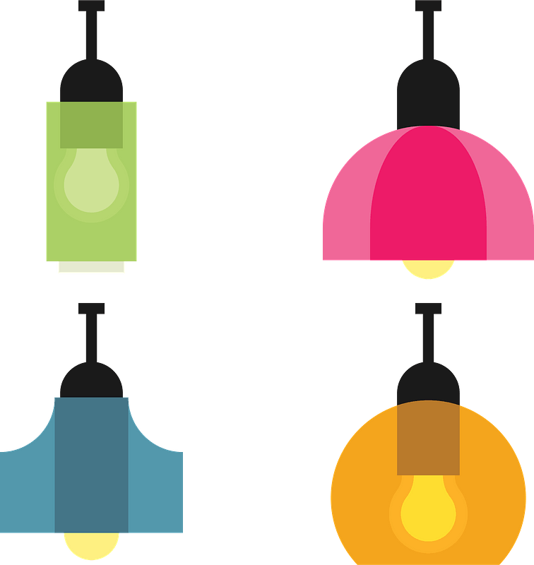 Various lamps clipart