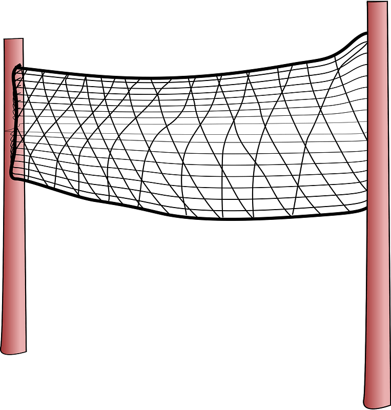 Volleyball net with posts clipart. Free download transparent .PNG