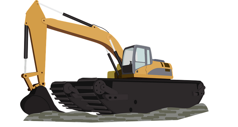 Amphibious excavator 클립 아트