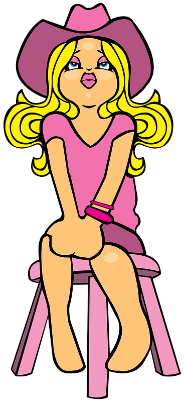 Cowgirl in pink clipart