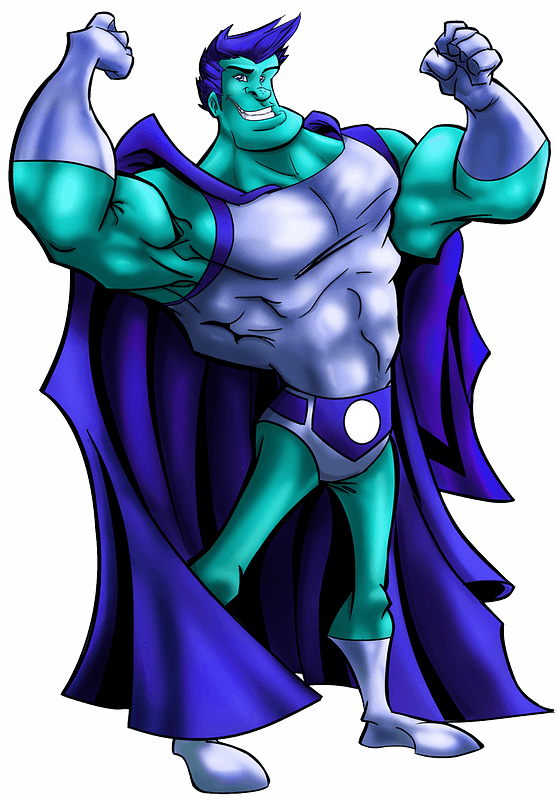 Blue-skinned Hero clipart. Free download transparent .PNG | Creazilla