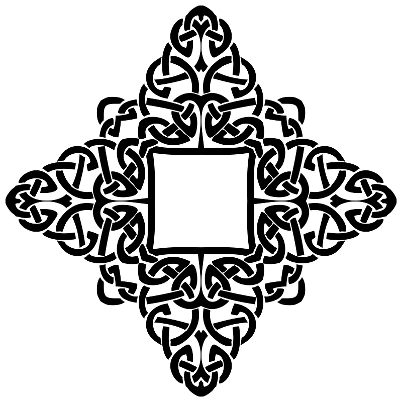 Celtic Knot Line Art Frame clipart. Free download transparent .PNG