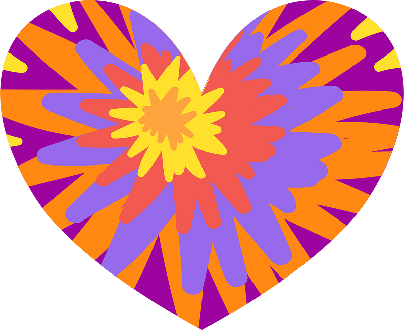 Tie Dye heart clipart. Free download transparent .PNG Creazilla